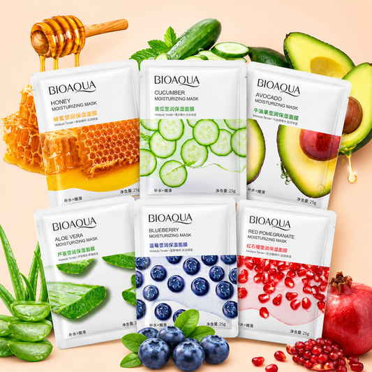 6-Pack Hydrating Sheet Face Masks for Glowing Skin