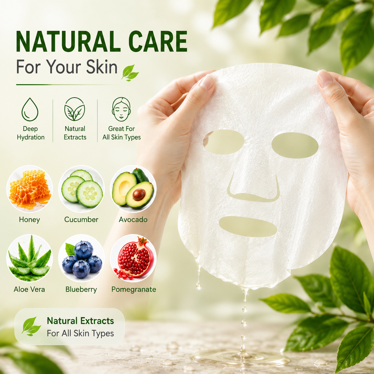 6-Pack Hydrating Sheet Face Masks for Glowing Skin