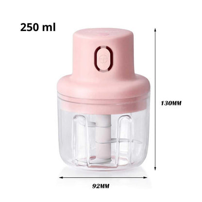 250ml Pink USB Wireless Electric Garlic Chopper – Durable, Efficient, and Multipurpose Vegetable Mincer