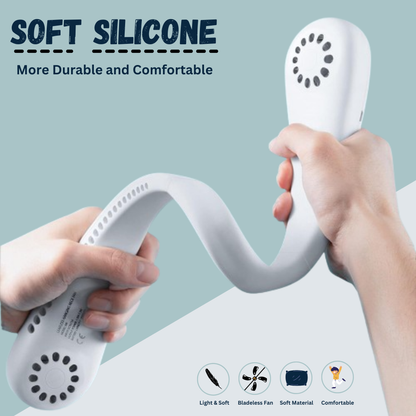 Mini Portable Neck Fan, 3-Speed, USB Rechargeable, Quiet, Long Battery Life.