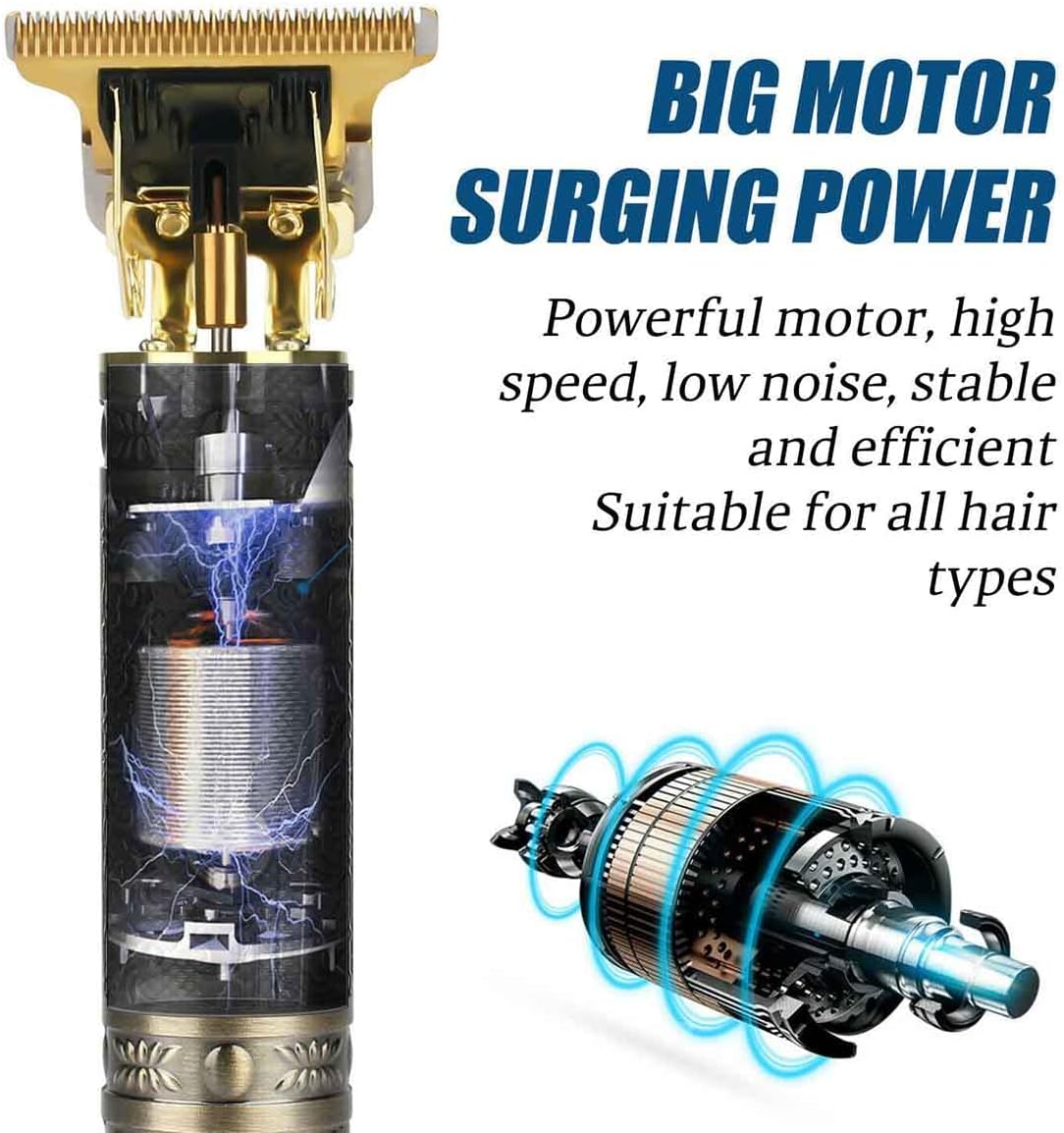 Vintage T9 USB Rechargeable Hair & Beard Clipper for Men (Metal)