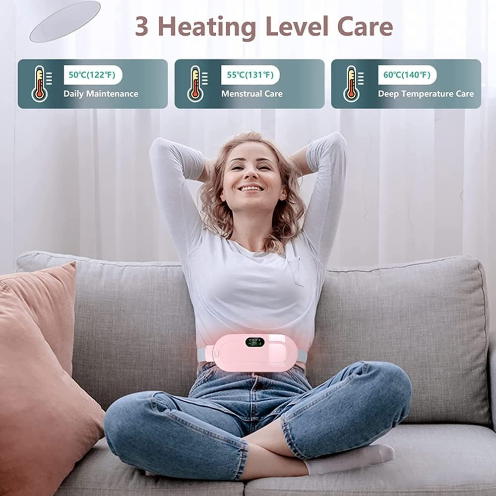 USB Rechargeable Cramp Relief Belt – Stylish Heating Pad for Women’s Comfort