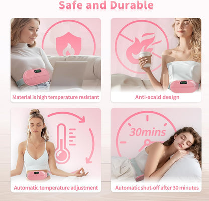 USB Rechargeable Cramp Relief Belt – Stylish Heating Pad for Women’s Comfort
