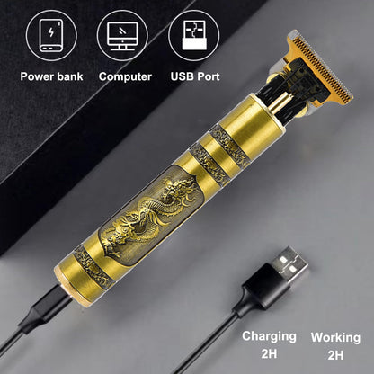 Vintage T9 USB Rechargeable Hair & Beard Clipper for Men (Metal)