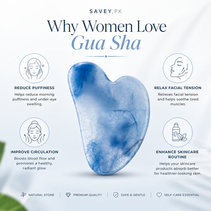 Natural Blue Guasha - Jawline Sculpting and Puffiness Reducing