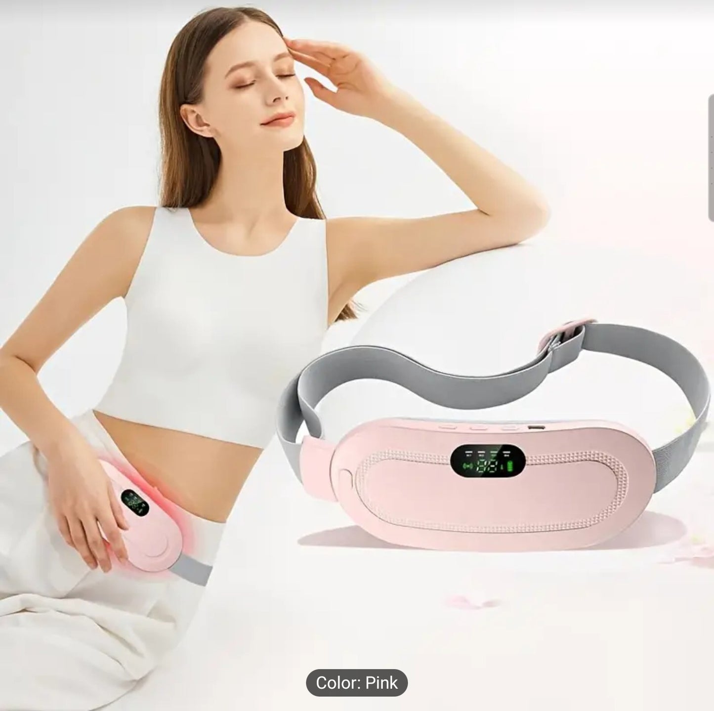 USB Rechargeable Cramp Relief Belt – Stylish Heating Pad for Women’s Comfort