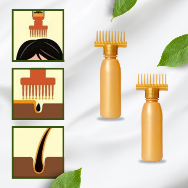 Derma Roller & Hair oil applicator comb bottle - Tool for Skin Care, Beard Growth, and Hair Regrowth.