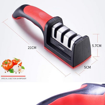 Premium 3-in-1 Kitchen Knife Sharpener – Professional 3-Stage Sharpening Tool for Razor-Edge Precision