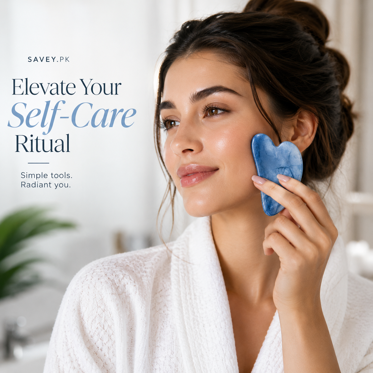 Natural Blue Guasha - Jawline Sculpting and Puffiness Reducing